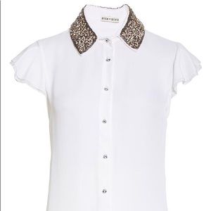ISO: Alice + Olivia Willa Embellished Collar Top